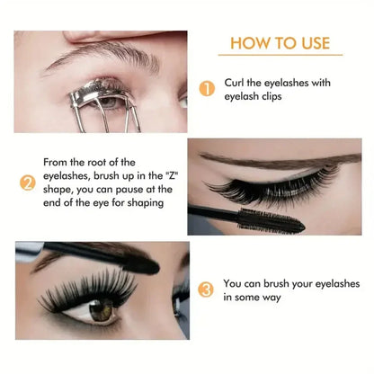 Waterproof 4D Mascara – Thick, Long, Smudge-Proof, Plumping & Curling Eye Makeup