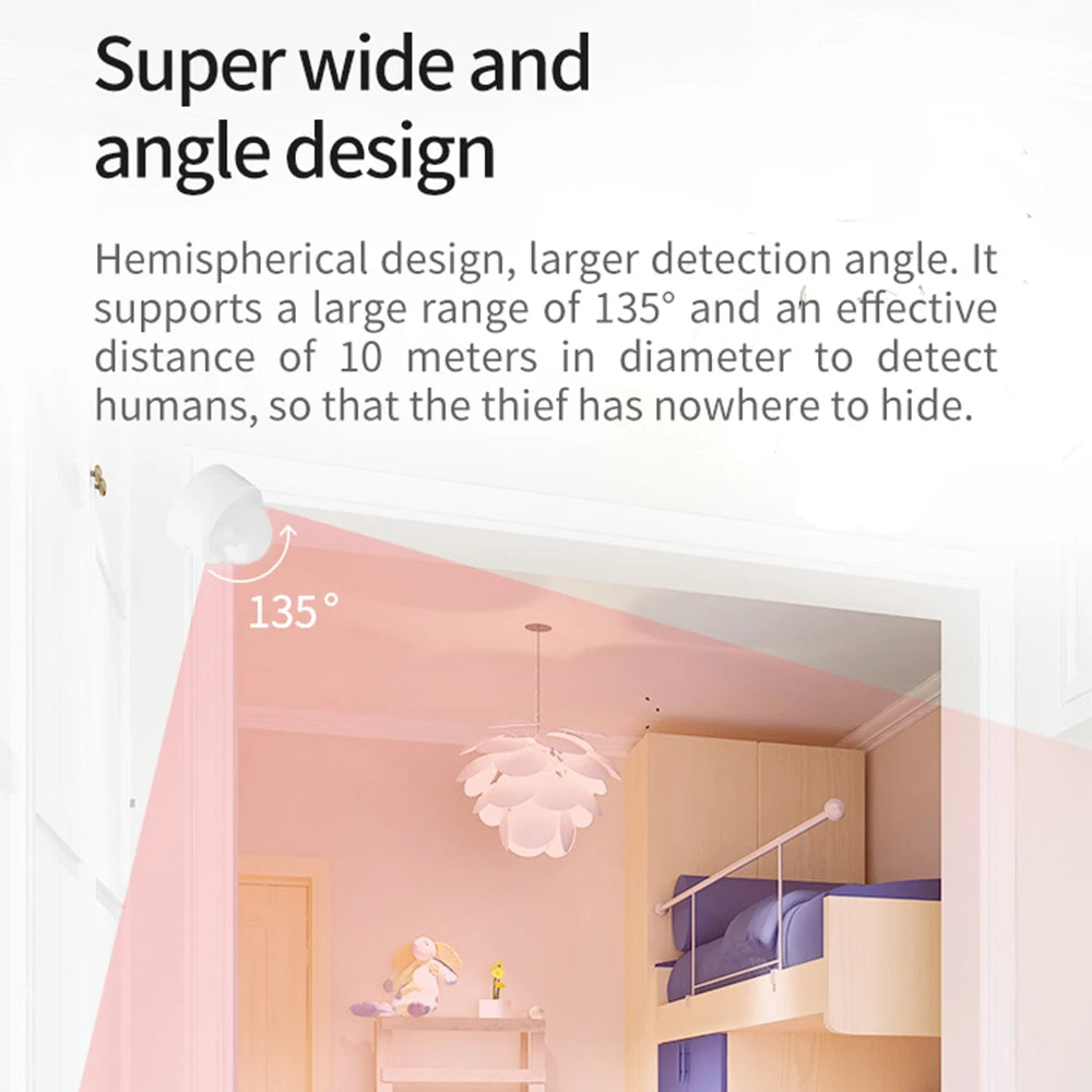 Tuya 2-in-1 ZigBee Mini PIR Motion Detector & Bright Lux Light - Passive Infrared Security Burglar Alarm Sensor