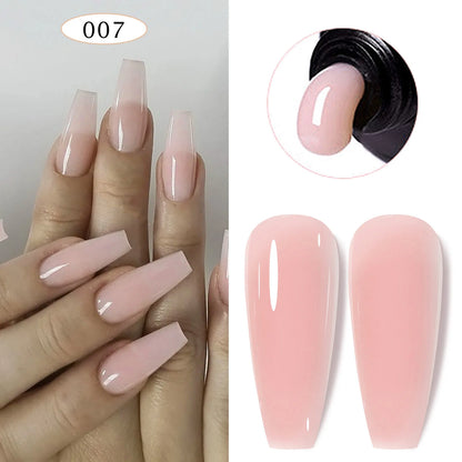 15ml Solid Nail Extension Gel – Poly Acrylic Crystal Gel in Naked Color, UV/LED Quick Build & Nail Extension Polish