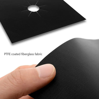 4-Piece Gas Stove Protector Set: Cooker Lid Liner Cleaning Pads - Kitchen Cookware Accessories for Reusable Boiler Hood Protection