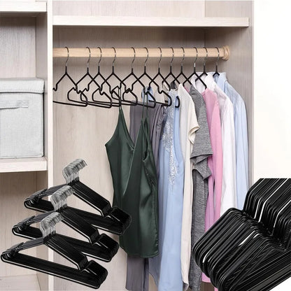 10PCS Metal Non-Slip Clothes Hangers – Durable Space-Saving Wardrobe Organizer for Bedroom & Home