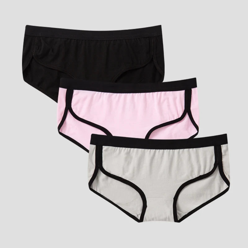 BANNIROU 3Pcs Women’s Cotton Briefs - Soft Breathable Low-Rise Sports Fitness Panties & Everyday Lingerie Underwear