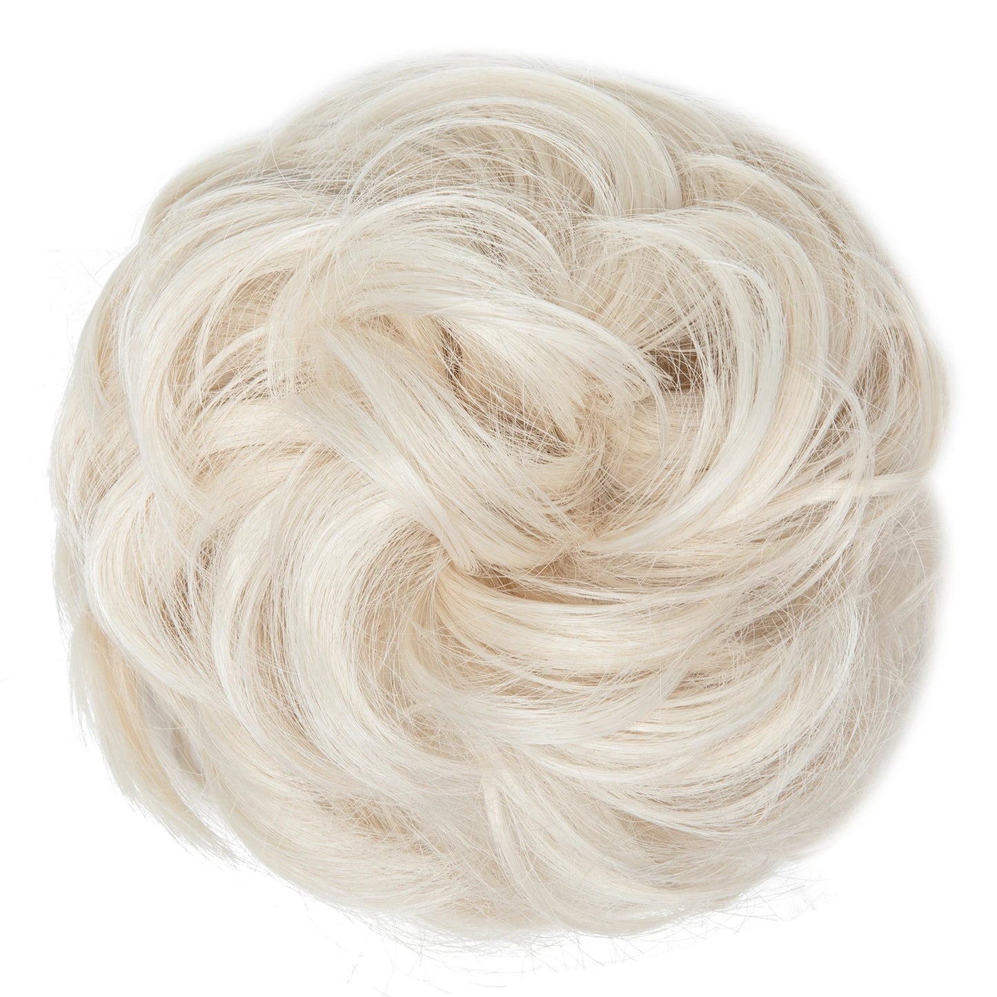 Synthetic Messy Hairpiece Chignon Scrunchie – Blonde & Brown Donut Bun for Women, Elastic Daily Use Hair Extension H9