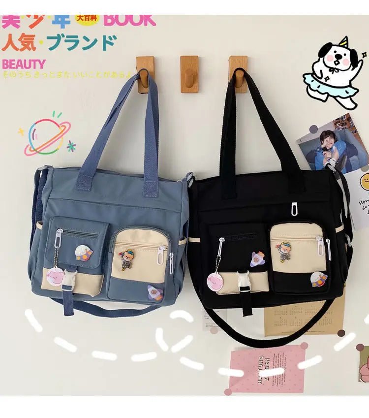 Waterproof Canvas Women’s Handbag – Nylon Shoulder Tote, Oxford Crossbody Messenger Bag for Girls