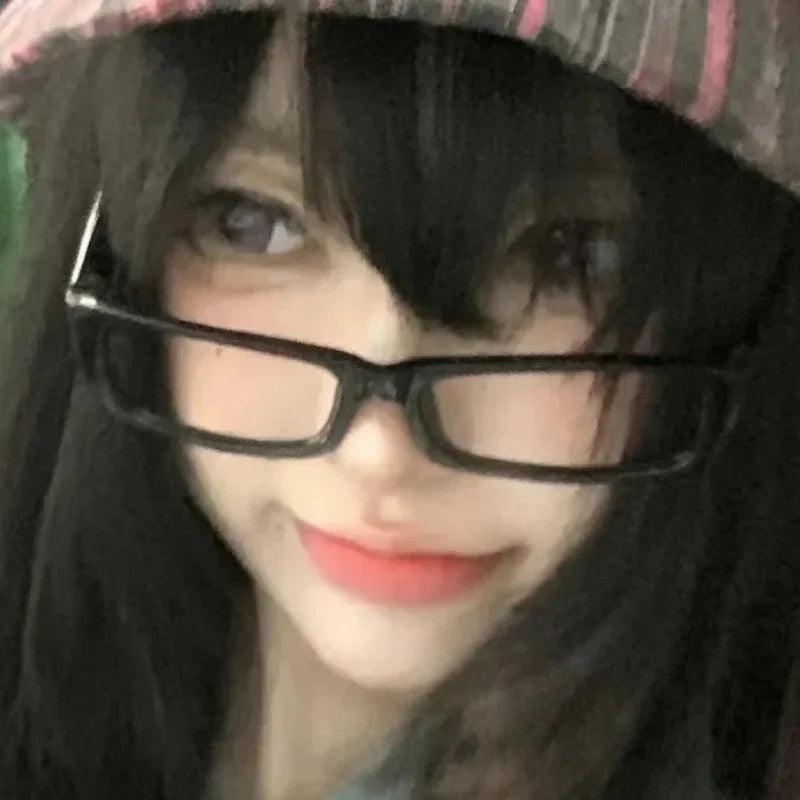 Japanese Korean Retro Square Glasses – Harajuku Clear Frame Eyewear with Blue Light Blocking