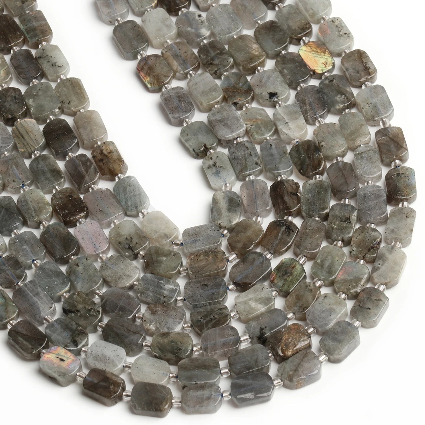 Natural Gemstone Rectangle Beads - 8x12mm Amethyst Citrine Lapis Lazuli Spacer Beads for DIY Jewelry Making & Bracelets