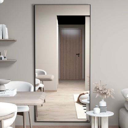 CASSILANDO Full-Length Floor Mirror – 65"x24" Black Metal Frame Full Body Standing Mirror