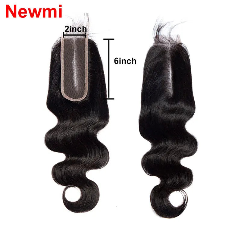 2x6 Human Hair Lace Closure 12-26 inch Body Wave – Transparent Kim Lace Closure for Women Hair Extensions
