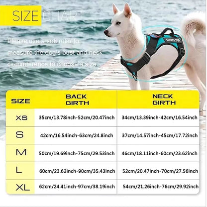Reflective Service Dog Harness Vest with 5 Patches – Adjustable Soft Oxford Mesh Pet Harness