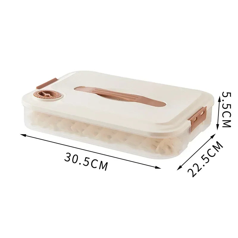 JUSTINLAU Dumpling Storage Box - Multi-Layer Stackable Food Container with Sealed Fresh-Keeping Design for Kitchen Storage