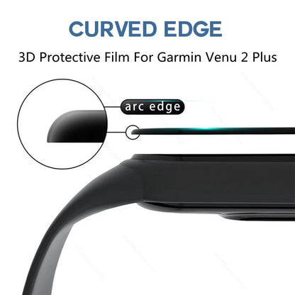 Protective Film for Garmin Venu 2/2S/2Plus – Curved Soft Edge Clear Full-Coverage Anti-Scratch Screen Protector