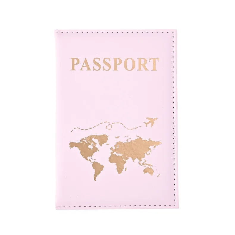PU Passport Holder with Map Pattern - Ticket and Passport Cover, ID and Credit Card Holder Travel Accessories