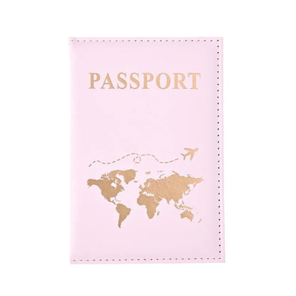 PU Passport Holder with Map Pattern - Ticket and Passport Cover, ID and Credit Card Holder Travel Accessories