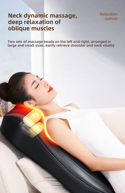 JAIYORL Electric Shiatsu Neck Massage Pillow – Deep Kneading Heat Cushion for Shoulder and Muscle Relaxation