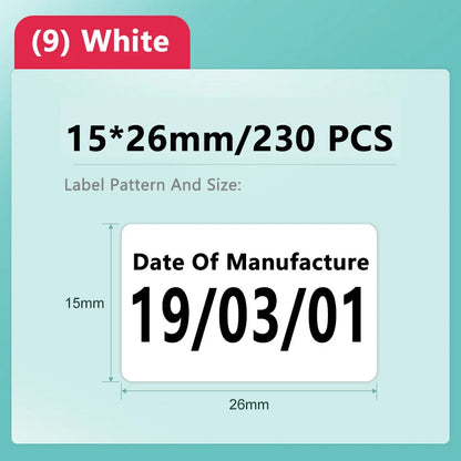 Niimbot D11/D101/D110 Mini Portable Thermal Label Printer – White Waterproof Anti-Oil Sticker Paper, No-Glue Bluetooth Sticker Printer