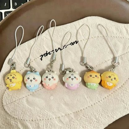 Kawaii Mini Resin Pendant Keychain - Cute Baby Outfit Phone Lanyard and Bag Charm for Girls