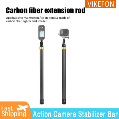 Carbon Fiber Invisible Extended Selfie Stick – 300CM for Insta360 X3, GO3, DJI, GoPro, Action Camera Accessories