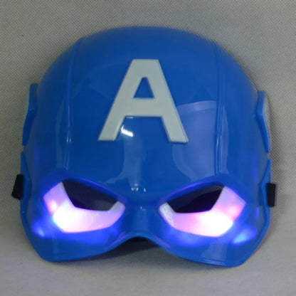 Disney Anime Spider-Man LED Light Mask – Cool Cartoon Iron Man & Captain America Costume Prop for Kids Party Gift
