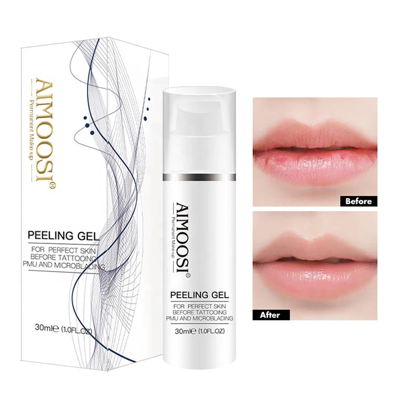 Aimoosi Exfoliating Gel – Clean Skin Cuticle Prep for Semi-Permanent Microblading, Eyebrow & Lip Tattoo Coloring