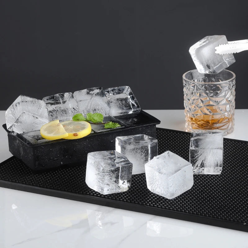 Large Silicone Ice Cube Tray — 4/6/8/15 Grid Mold for Bar, Pub, DIY Ice Blocks