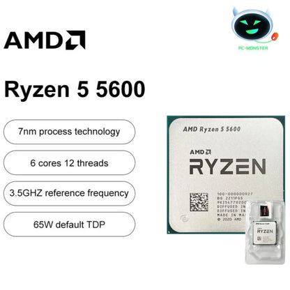 NEW AMD Ryzen 5 5600 – 3.5GHz 6-Core 12-Thread CPU Processor, 7nm, L3=32MB, Socket AM4