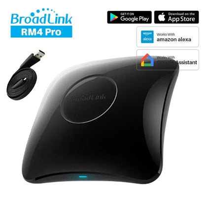 Broadlink RM4 Pro Universal Smart Remote – IR/RF/WiFi Control, Works with Alexa & Google Home