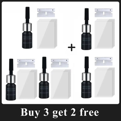 Car Glass Repair Kit – Windshield Crack & Scratch Removal Set for Cars, Trucks & Motorcycles Window Restoration Tool Kit