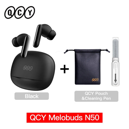 QCY Melobuds N50 ANC Wireless Earbuds - Bluetooth 5.4 Noise Cancelling Earphones with 6-Mic Clear Calls & Multipoint Connection