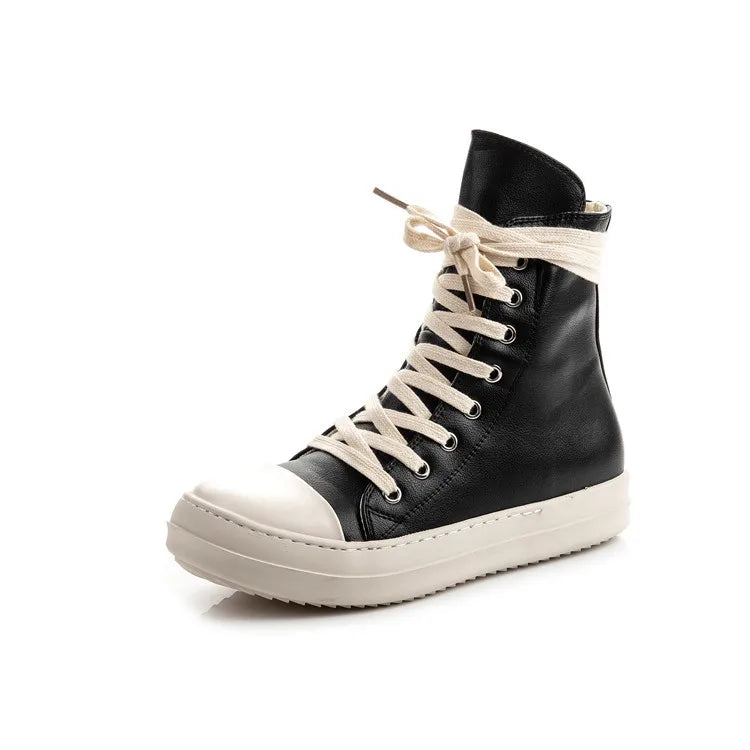 Owens 2025 Sneakers – Women & Men Casual Lace-Up Canvas High-Top Shoes with Thick Sole, Trendy Punk Style