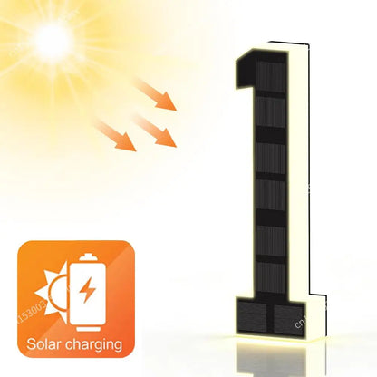 Solar LED House Number Light - Waterproof Light-Up Address Sign for Outdoor Home Decor