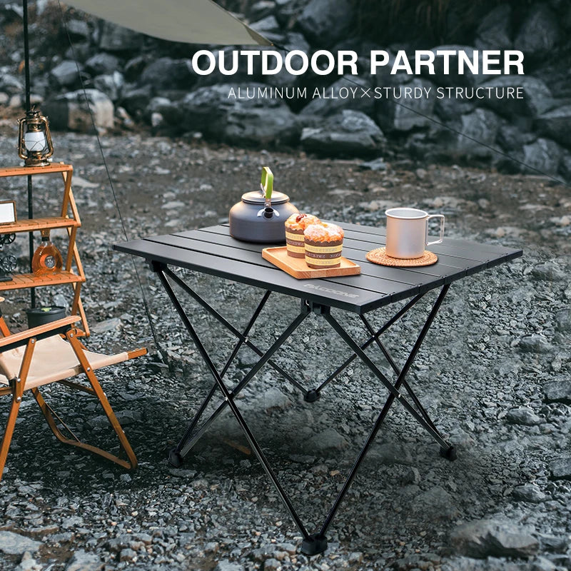 PACOONE Portable Camping Table – Ultralight, Foldable Aluminium Desk for Hiking, BBQ & Picnic