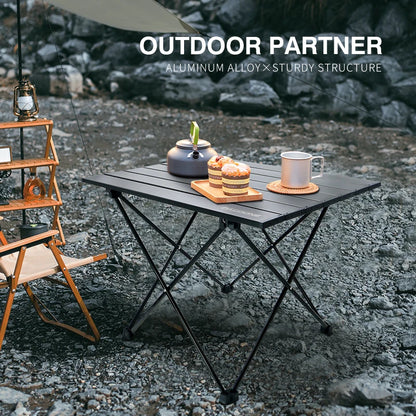 PACOONE Portable Camping Table – Ultralight, Foldable Aluminium Desk for Hiking, BBQ & Picnic