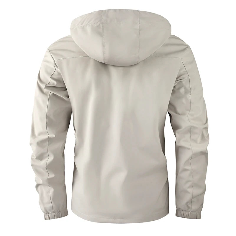 Men's Casual Hooded Windbreaker Jacket - Waterproof Warm Soft Shell Outdoor Winter Coat Plus Size