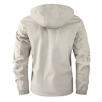 Men's Casual Hooded Windbreaker Jacket - Waterproof Warm Soft Shell Outdoor Winter Coat Plus Size