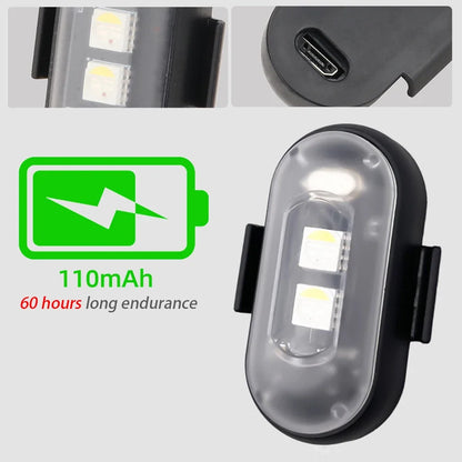RGB LED Strobe Lights for Car & Motorcycle – 8-Color Wireless Flash Position Warning Lights for Aircraft & Helicopter