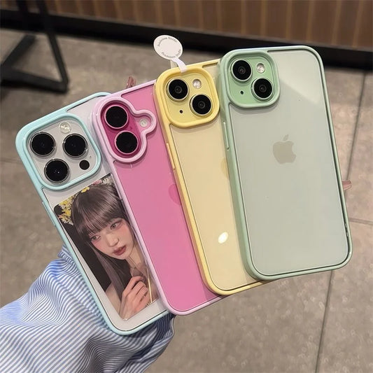 Luxury Clear Acrylic Phone Case for iPhone 11–17 Pro Max - Transparent Candy Bumper Protection Cover