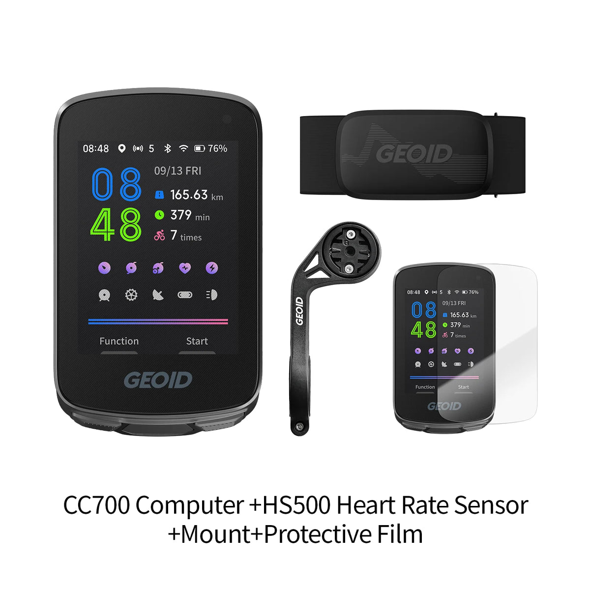 GEOID CC700 GPS Bike Computer - 2.8-Inch Color Screen Cycling Speedometer with Route Navigation, WiFi & Waterproof Design
