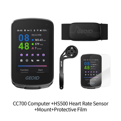 GEOID CC700 GPS Bike Computer - 2.8-Inch Color Screen Cycling Speedometer with Route Navigation, WiFi & Waterproof Design