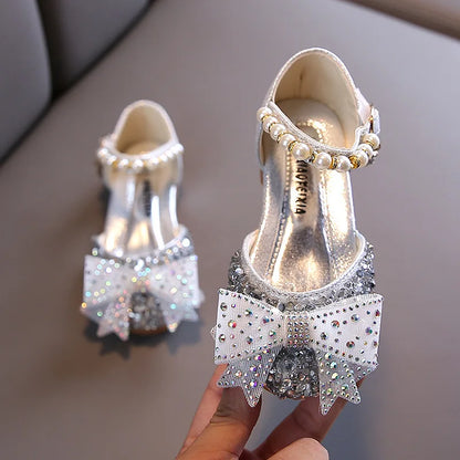 Girls' Princess Sandals - Sequin Rhinestone Bow Flat Shoes for Baby & Kids