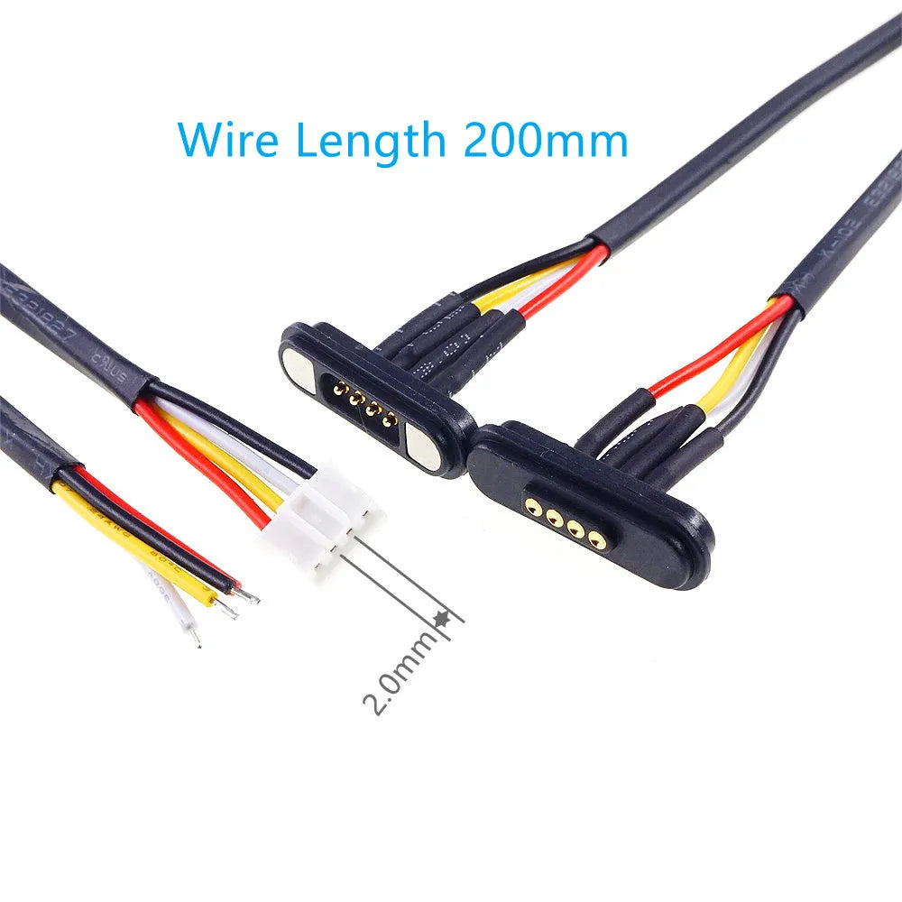 3A Magnetic Pogo Pin Connector - 2–11 Pin Spring-Loaded Male/Female Contact Strip, 2.2mm Pitch
