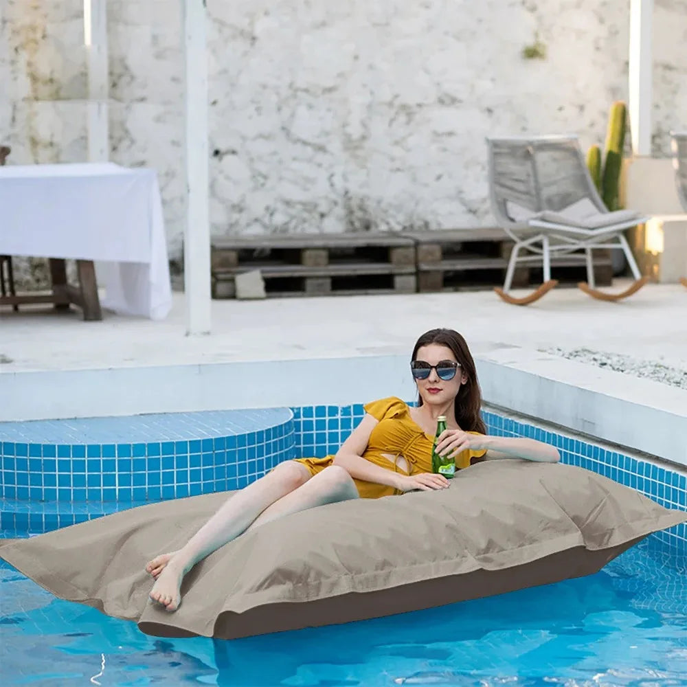 OTAUTAU Rectangular Floating Pool Bean Bag Cover – Waterproof Beach Pillow, Pouf Sofa Bed & Chaise Lounge DD034