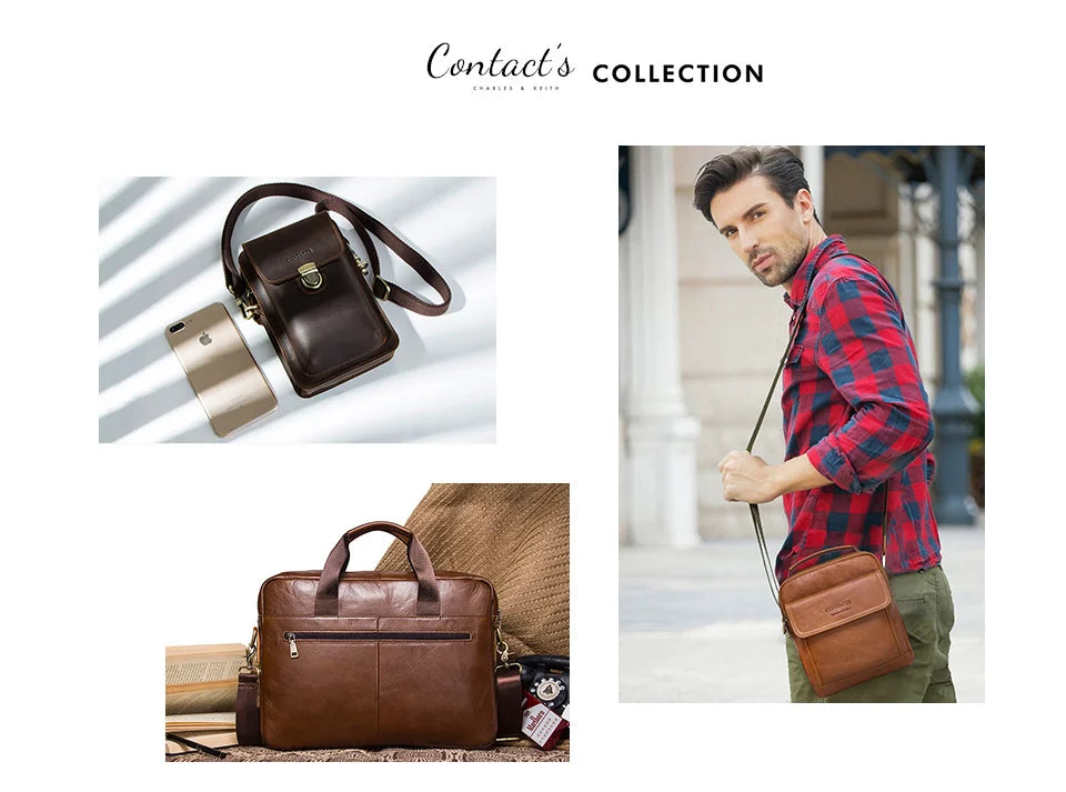 CONTACT'S Men’s Genuine Leather Clutch Wallet – Long Vintage Wallet with Card Holder, Zipper Coin Purse & Money Bag