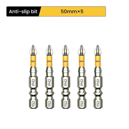 5PCS High Hardness Magnetic Phillips Drill Bit Set, Non-Slip Cross Head Screwdriver Bits 25–150mm for Electric Drill & Hand Tools