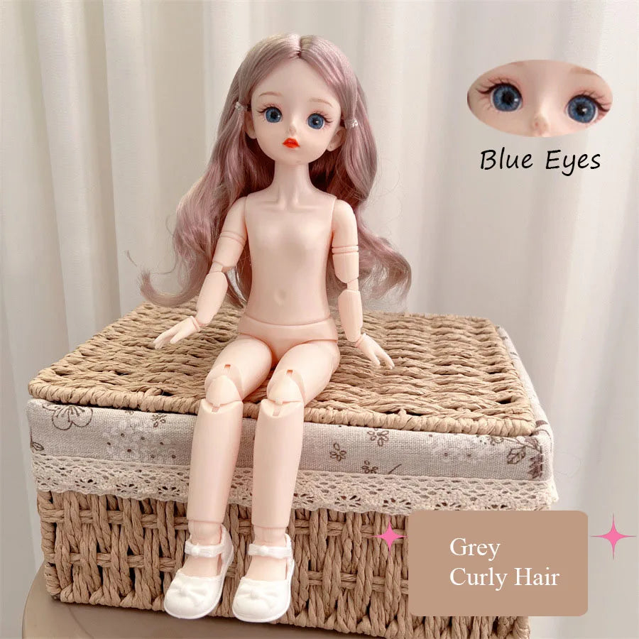 BJD 30cm Nude Doll – 1/6 Haploid Figure with Removable Joints & 3D Colorful Eyes, Birthday Gift for Girls