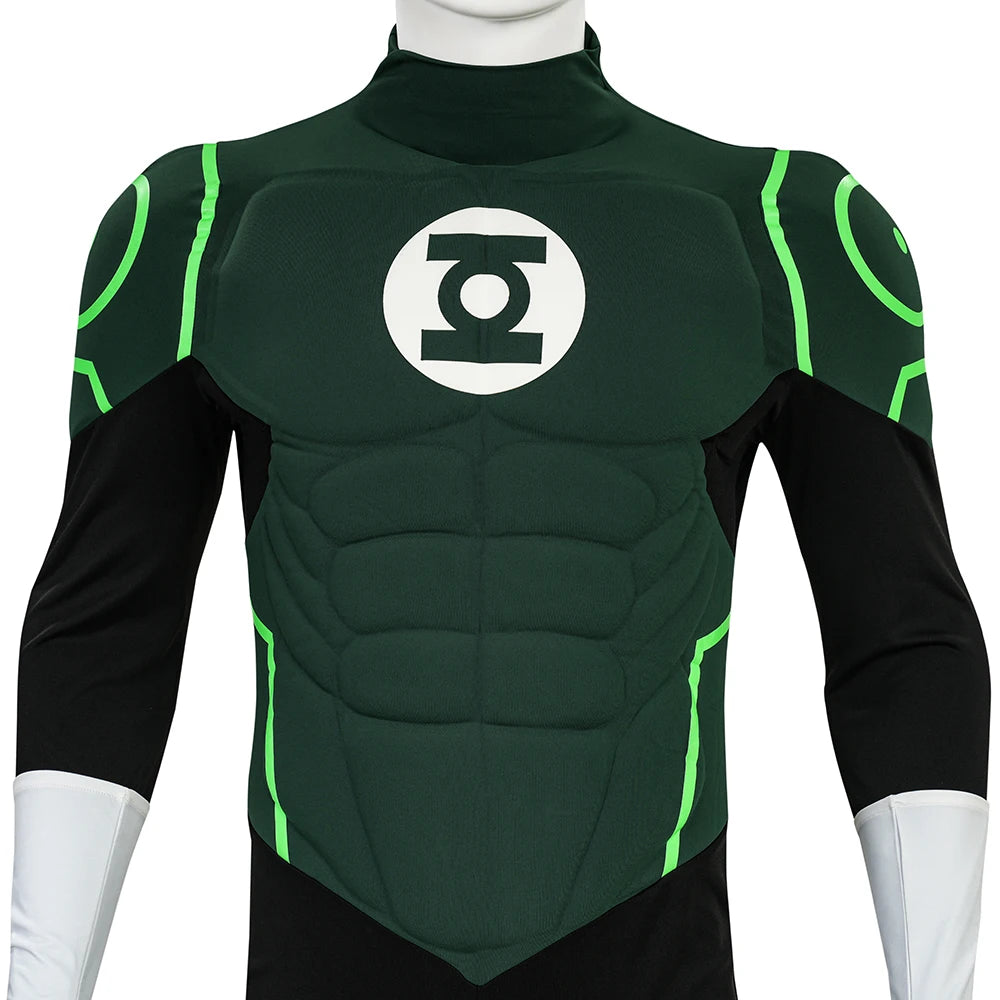 Hal Jordan Cosplay Costume Set - Superhero Jumpsuit Bodysuit & Boots for Halloween Parties