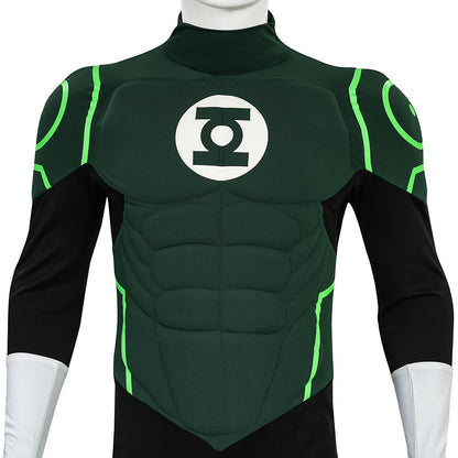 Hal Jordan Cosplay Costume Set - Superhero Jumpsuit Bodysuit & Boots for Halloween Parties