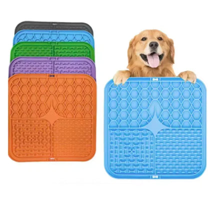 Pet Lick Silicone Mat for Dogs – Slow Feeder Plate, Dog Training Food Sucker, Bathing Distraction & Feeding Supplies