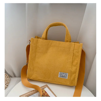 Rilibegan Shoulder Bag for Women - New Style Simple Corduroy, Large Capacity, Small Square Handbag, Trendy and Portable