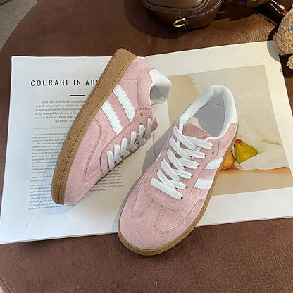 Women’s Casual Lace-Up Shoes | Lightweight Anti-Slip Flat Sneakers for Outdoor Walking
