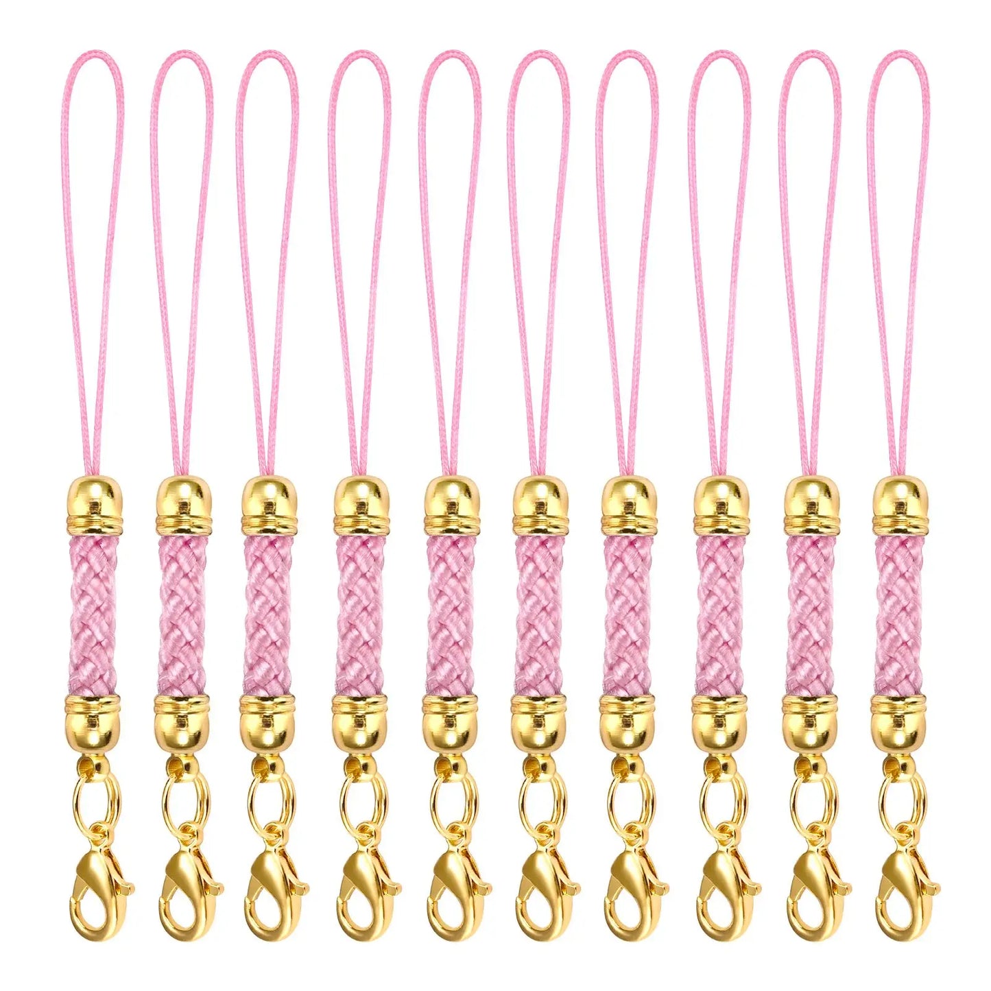10Pcs Lanyard Strap Set - Lobster Clasp Rope Keychain Hooks Mobile Charms & Key Ring Accessories